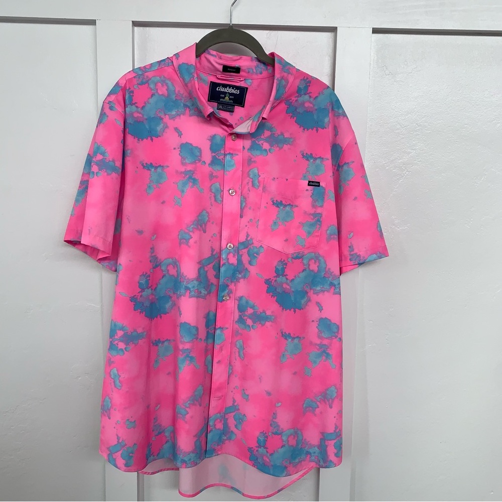 Chubbies Vibrant Pink and Blue Casual Shirt